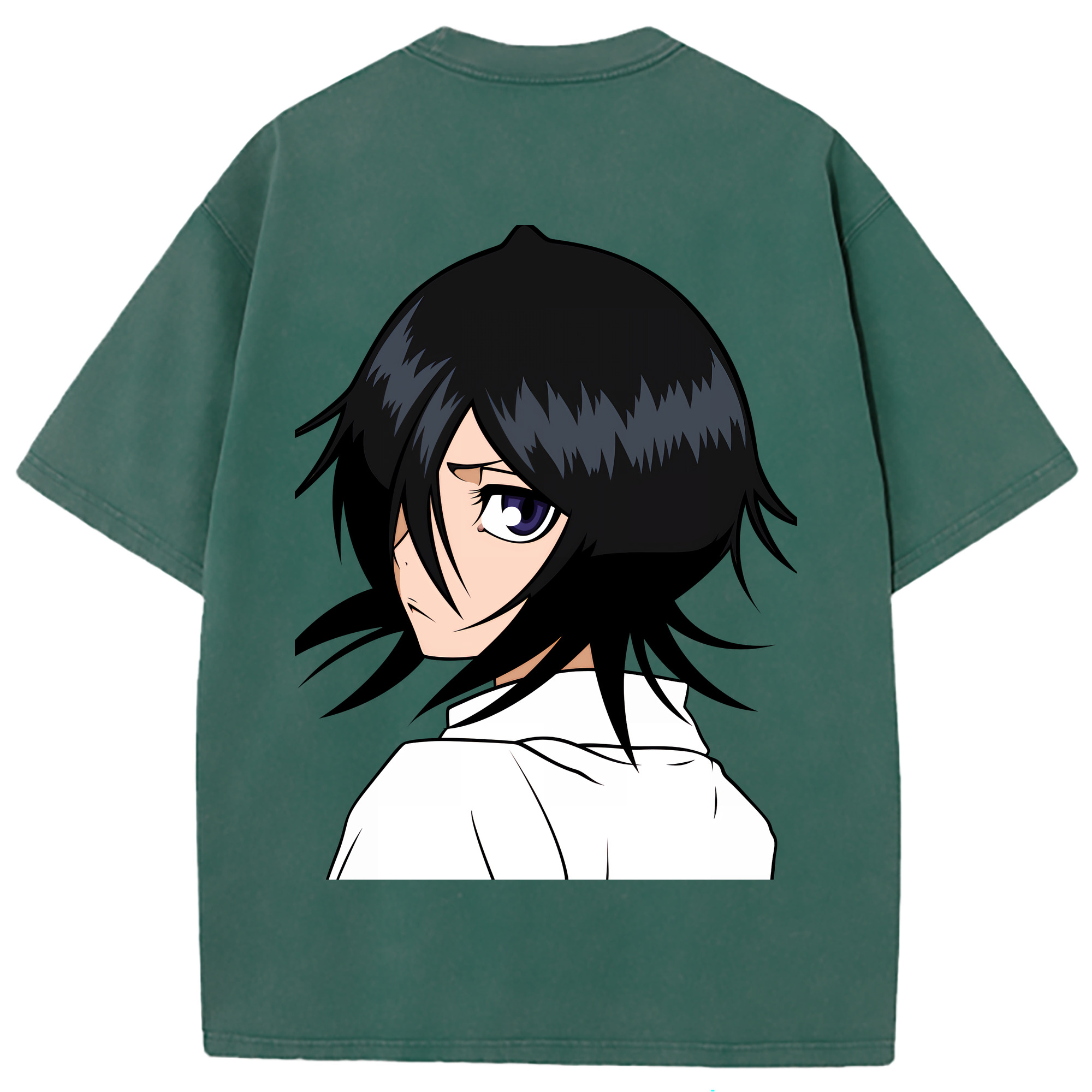 （画像用） ブリーチ 朽木ルキア BLEACH Kuchiki Rukia 綿100% ヴィンテージ風 半袖Tシャツ（背面プリント）